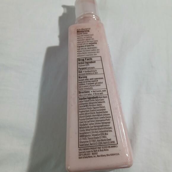 Bath & Body Works 8oz Sweet Pea anti-bact Moisturizing hand soap DISCONTINUED - Picture 3 of 8